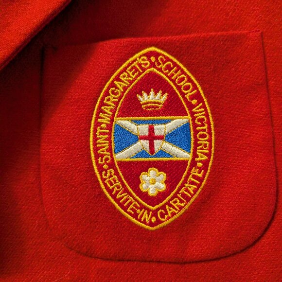 Vintage VTG 90s red wool school blazer collegiate Y2K cosplay - Picture 3 of 7